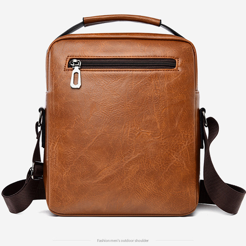 Personalized Custom Laser Men's Shoulder Business Casual Vertical Crossbody Bag Fashionable PU Leather Handbag For Men_voghion.com