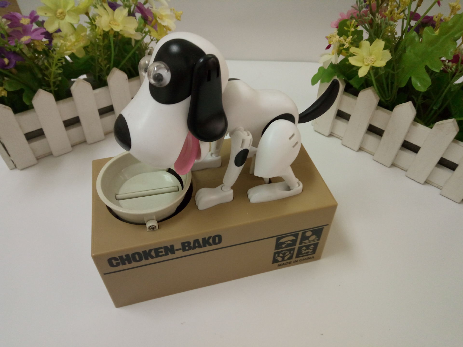 黒と白の犬 / 15*7.8*17cm