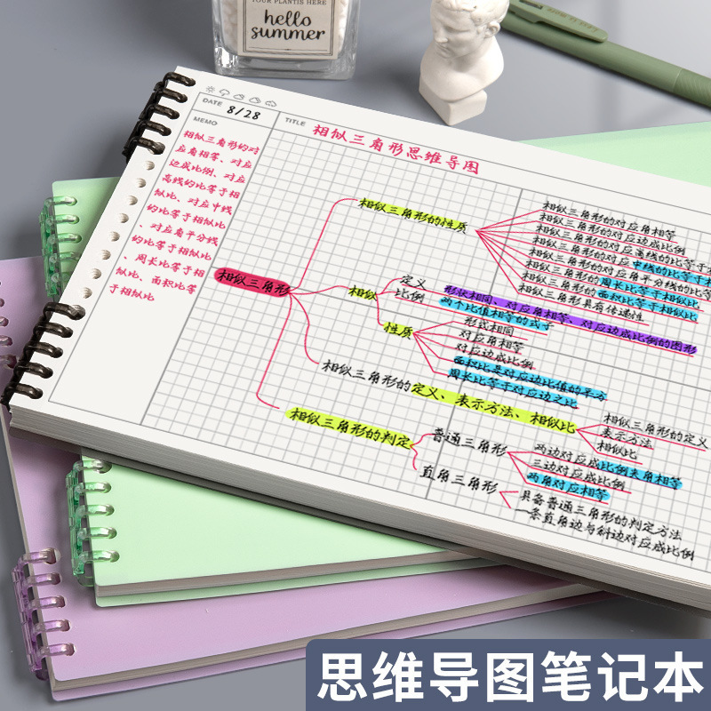 思维导图笔记本活页可拆卸本子B5康奈尔笔记本子大学生考研记事本|undefined