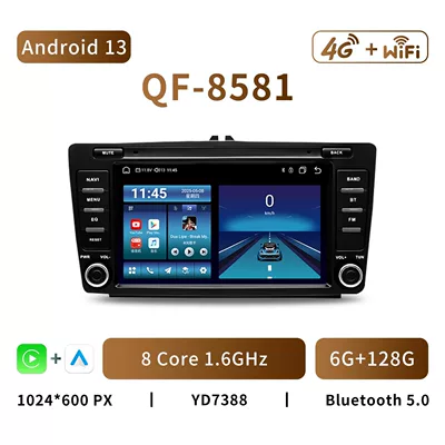 DVD Navigation – for Skoda Octavia Mk2 A5 - qf8581-android-13-8-core-6g128g-8inch