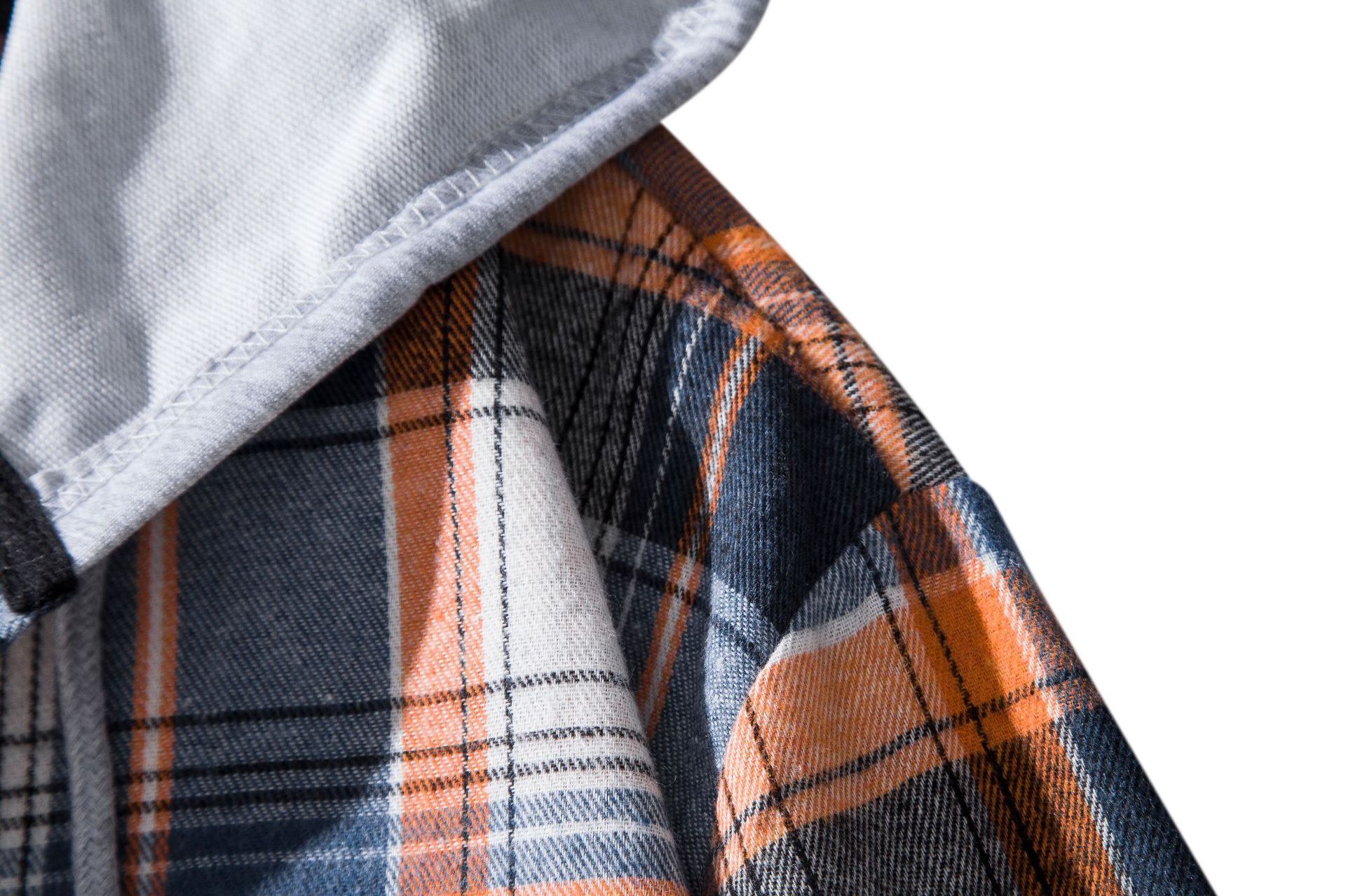 Herren Flanellhemd Mit Kapuze Kariertes Oversized Freizeithemd_voghion.com