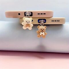 手作りペンダントかわいいクマペンダント DIY ペンダント Type-C インターフェースユニバーサル携帯電話ダストプラグ