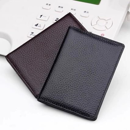 Dames kaarthouder van echt leer met lychee grain textuur_voghion.com