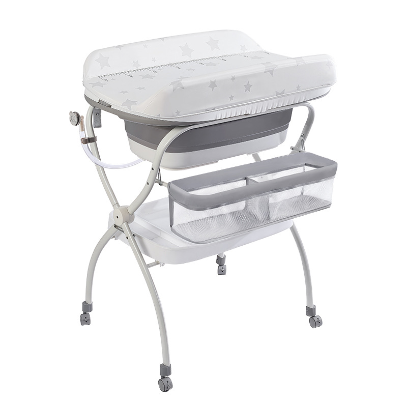 Mesa de pañales, mesa de masaje de cama móvil, mesa de enfermería multifuncional para recién nacidos que cambian pañales, tacto de baño image 3
