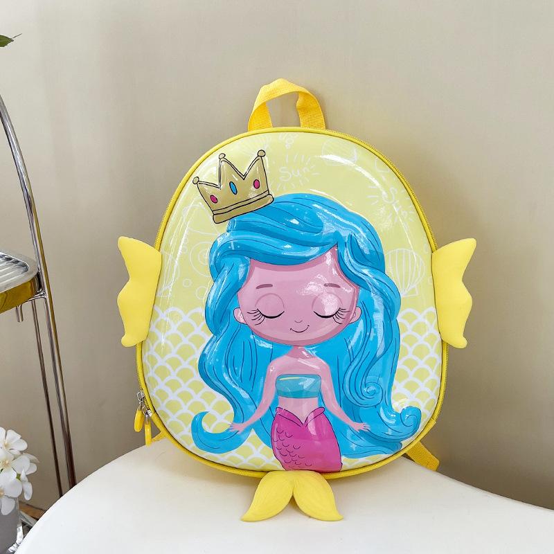 Mochila de jardín de infantes de dibujos animados nueva mochila para niños de 2 - 5 años de edad, mochila de cáscara de huevo de sirena encantadora