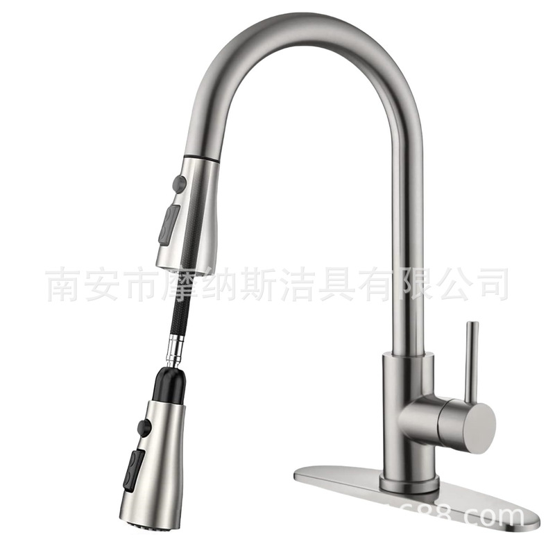 Amazon stainless steel kitchen faucet, hot and cold water faucet, exportable, rotatable, pull-out, retractable kitchen faucet Amazon stainless steel kitchen faucet, hot and cold water faucet, exportable, rotatable, pull-out, retractable kitchen faucet