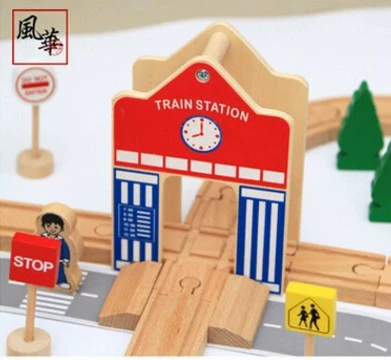 Constructor, train, set, wooden toy for boys, 50 pieces