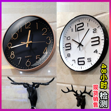 热卖新款挂钟静音简约石英时钟表家用客厅時鐘爆款跨境亚马逊