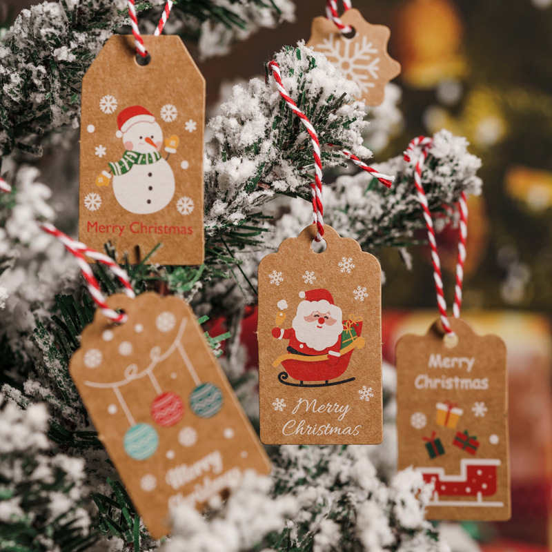 現物アマゾンのクリスマス装飾タグを厚くして、サンタクロースのクリスマスプレゼント装飾カードを印刷します。|undefined