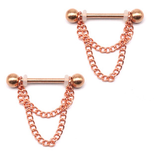 Gaby Europe and the United States cross-border chain breast ring stainless steel breast nail nipple nail drill ball nail jewelry manufacturers in stock