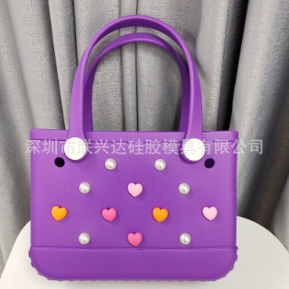 Bolsa de playa Bugg Bag 12 flores perlas DIY accesorios de moda bolsas de agujero Bugg hebilla image 5