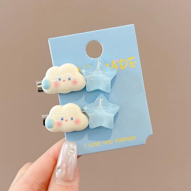 Klein azul rasgado cabello mar pinza de pelo lateral 2024 nuevo clip de alta gama tocado de frente de mujer clip de borde infantil