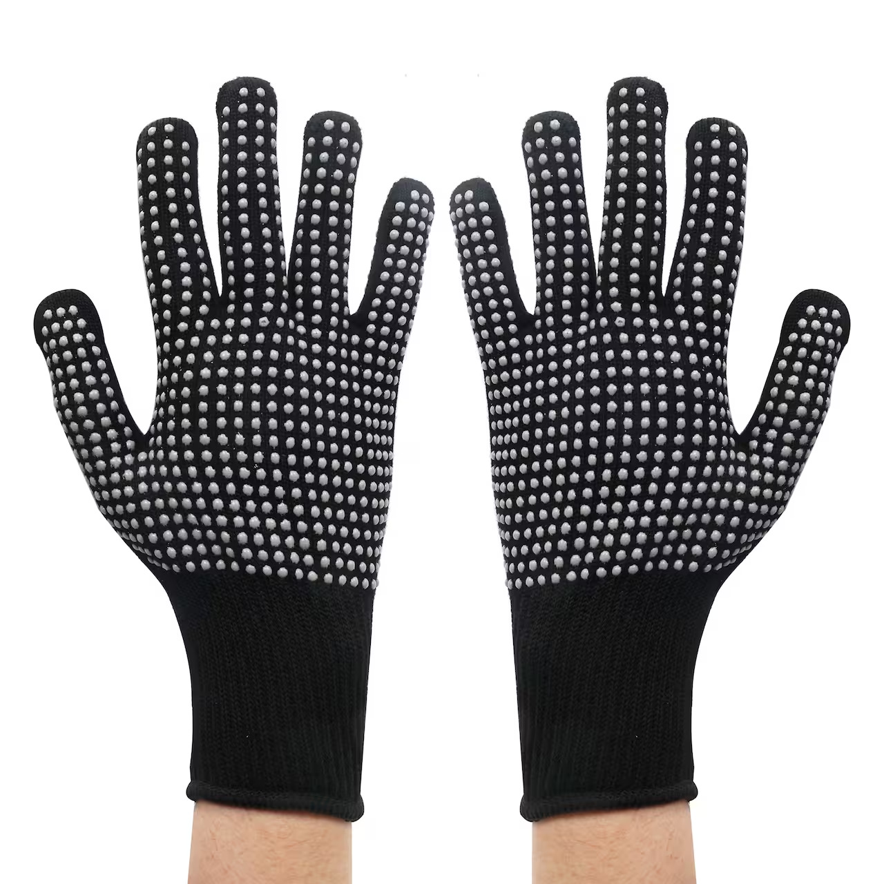 Guantes de peluquería resistentes a altas temperaturas transfronterizos guantes de silicona con cuentas de PVC rizador de pelo guantes de aislamiento térmico anti-quemaduras en caliente recta