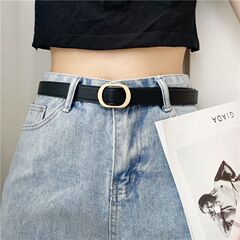 2025夏の新型シンプル針バックルベルト男性潮ins韓国版ジーパンベルト若者男女