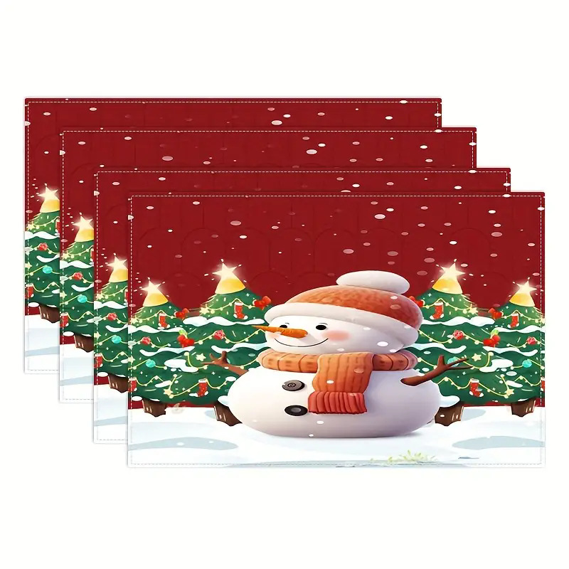 Transfronterizos lino almohadilla de mesa Aliexpress TEMU Amazon almohadilla de mesa cuadrada búfalo rojo almohadilla de Navidad Día de la Independencia