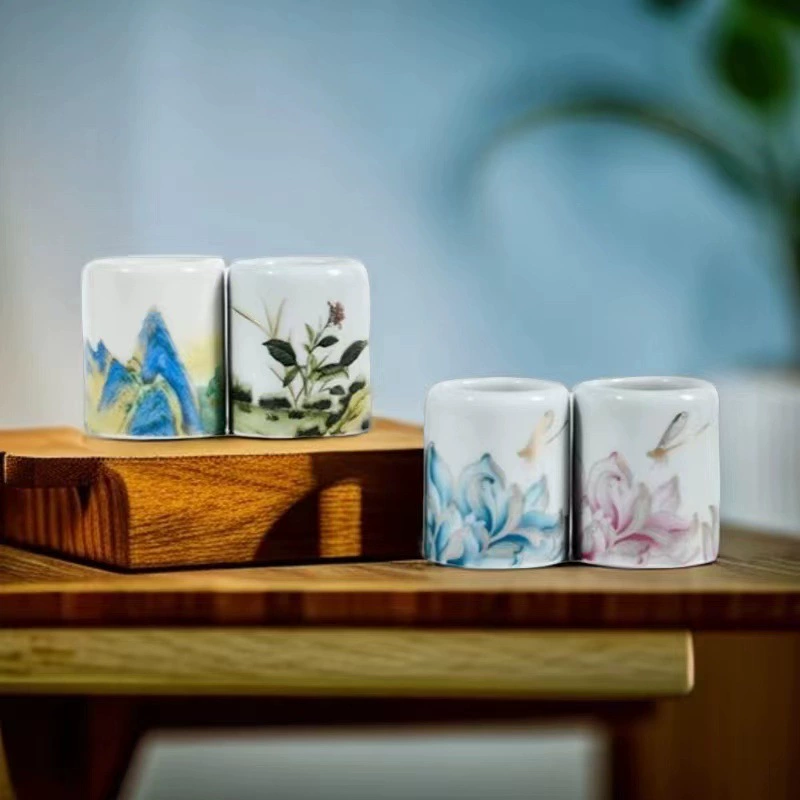 Цзиндэчжэнь Ретро сине-синий относится к Дуньхуану, чтобы построить национальный прилив, Цяньли Цзяншань, керамические аксессуары, чайные тарелки