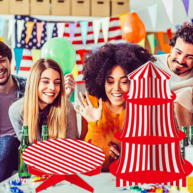 Nuevos productos transfronterizos de carnaval decoración de fiesta de carnaval para niños estantes de pastel de cumpleaños decoración de circo de carnaval