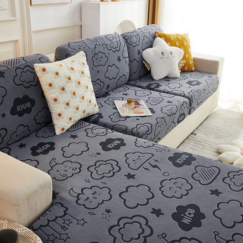 Nordic Four-Season Universal Elastic Sofa Cover, Cushion Cover, Sofa Slipcover, Full Cover, Anti-Cat Scratch, In-Stock Wholesale