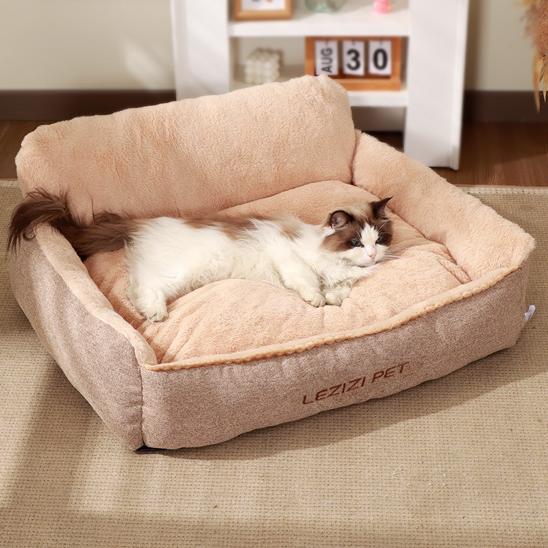 La camada para gatos es cálida en invierno, desmontable y lavable, tapete para gatos, tapete para perros grande, caseta para perros semicerrada, engrosada, productos para gatos