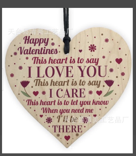 Colgante de pieza de madera de amor estilo amor 1 paquete