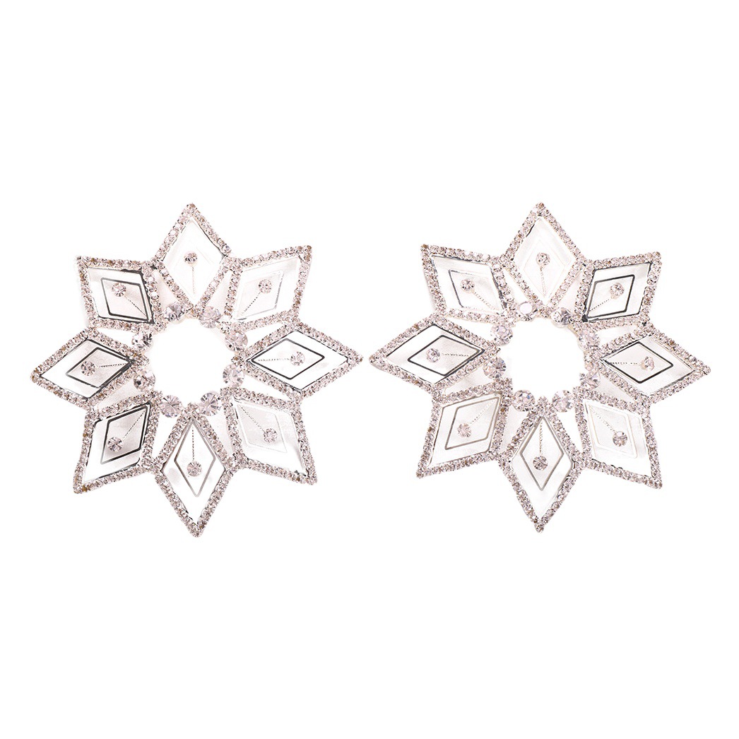 AliExpress nueva moda caliente hueco en forma de flor rhinestone pegatinas en el pecho nueva rhinestone pezón pegatinas La cadena del cuerpo