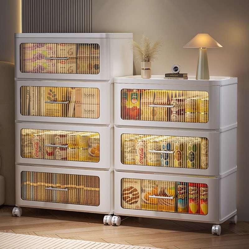 Drawer-type Storage Cabinet Multi-layer Movable Snack Cabinet Plastic Storage Cabinet Household Storage Cabinet Toy Storage Box