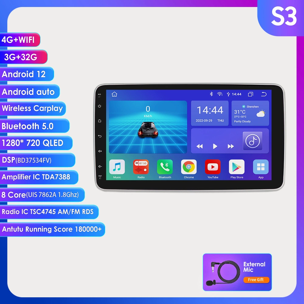 Universal detachable rotating screen for navigator, 10.1 inch