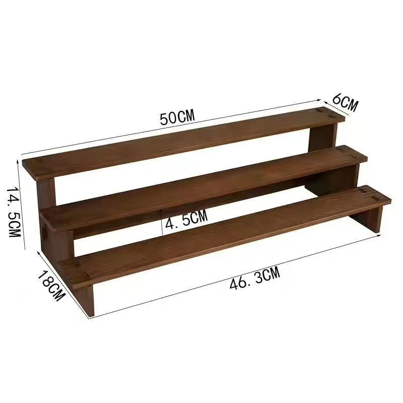 木製の収納棚の手作りのおもちゃの陳列棚のテーブルの置物の階層式の模型の展示台の実木の置き棚
