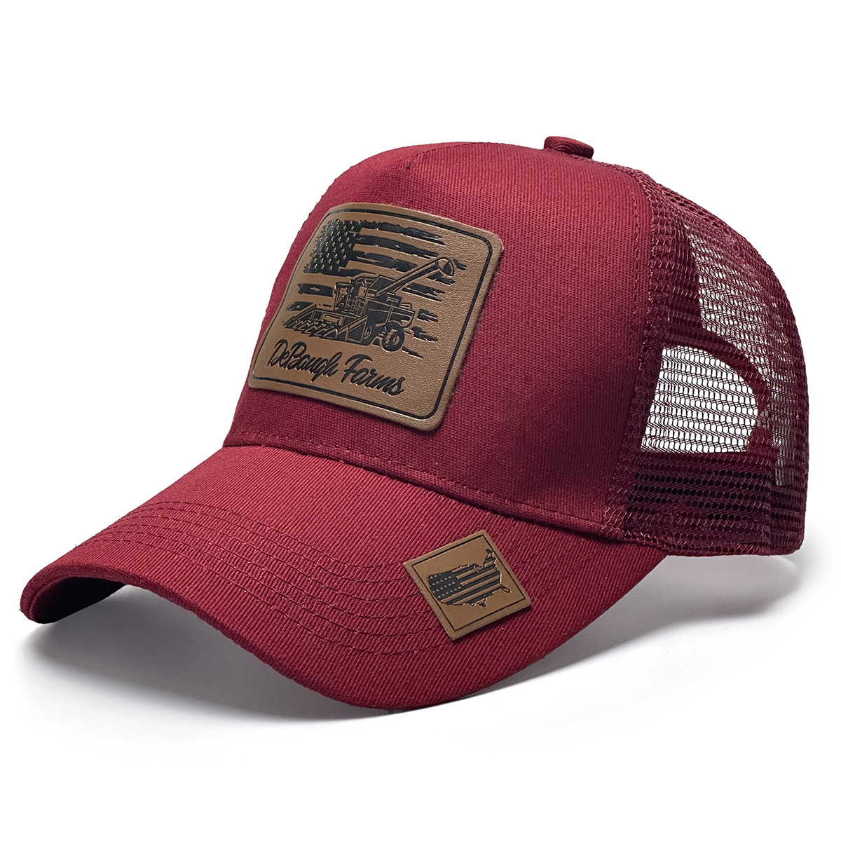 Tractor de granja transfronterizo bordado sombrero de malla de béisbol, estilo rural moda accesorios deportivos al aire libre