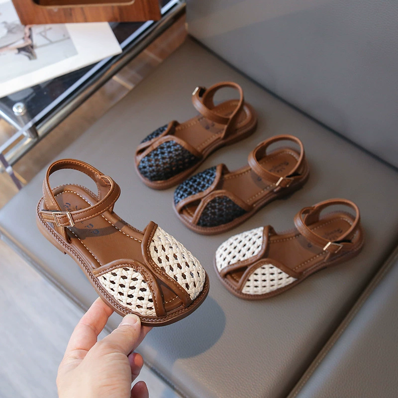 Детские летние босоножки для девочек 2025, новая модель, прозрачные сетчатые босоножки, летние удобные босоножки для принцессы