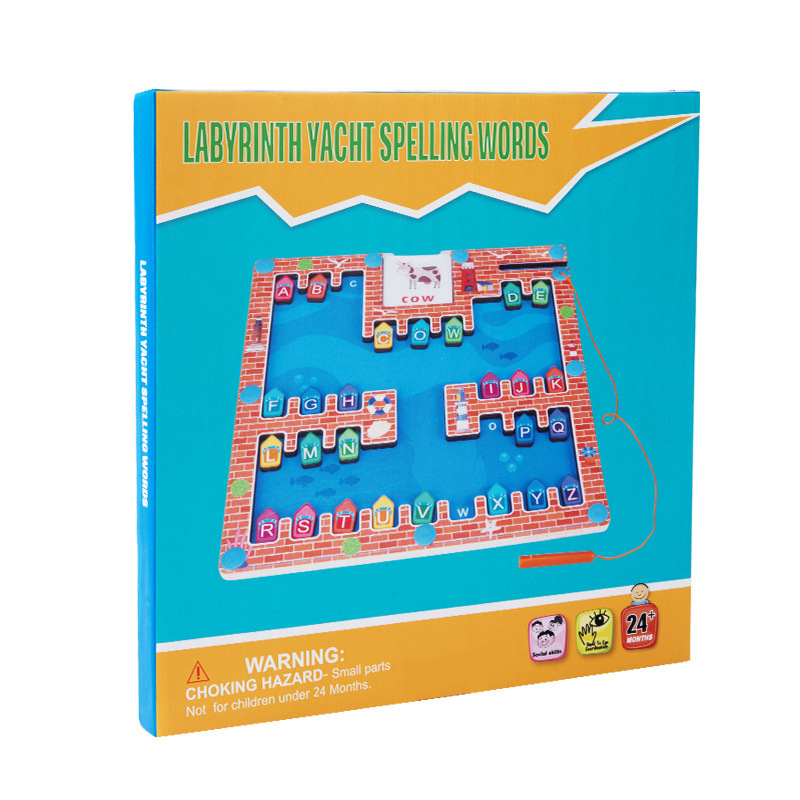 CPC puzzle de madera para niños desplazamiento de laberinto de cartas magnéticas de bolígrafo de movimiento de juguetes de educación temprana personalizados