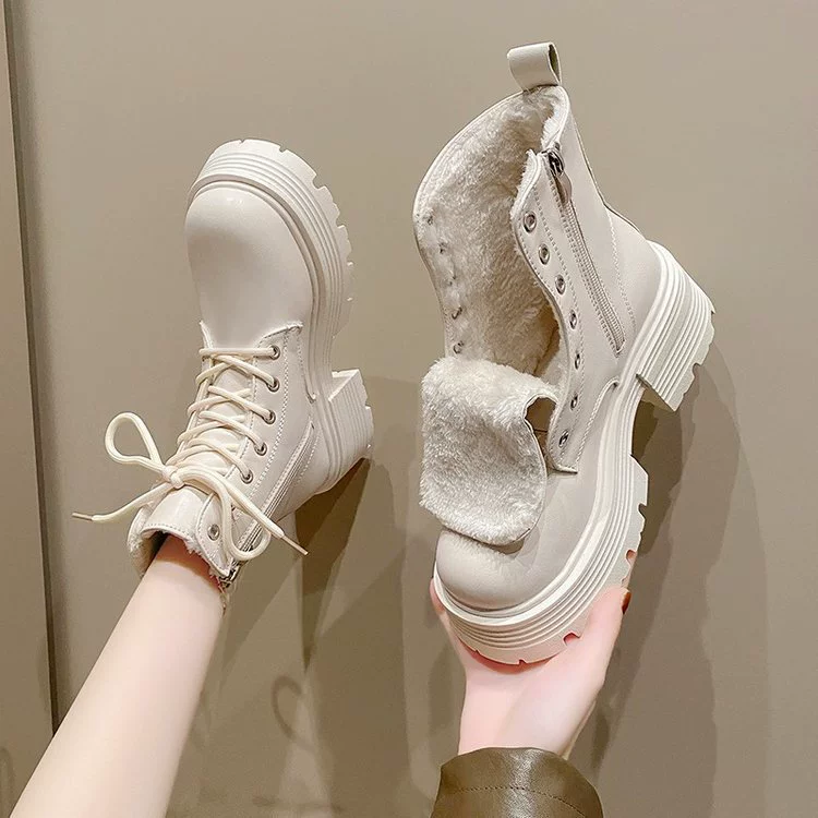 Теплые ботинки Martin женские 2023 Новые осенне-зимние хлопчатобумажные сапоги в британском стиле для внешней торговли