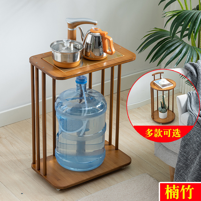 이동식 차 수납장, 주방 찬장, 차 선반, 양동이 선반, 대나무 원목 수납 선반, 차 테이블 사이드 테이블