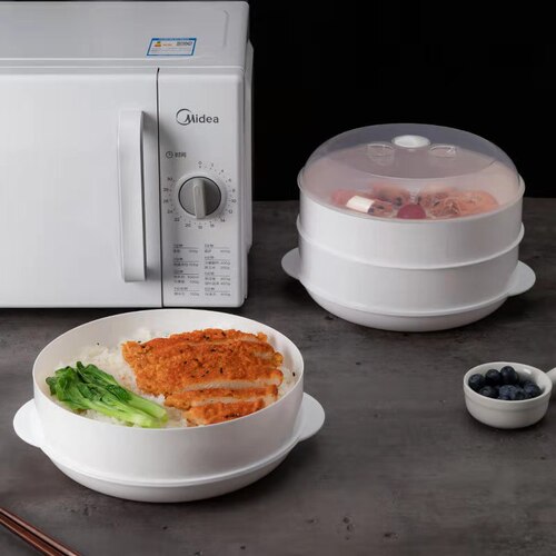 Microwave Oven Steamer Basket Food Steamed Bread Cover Steamer Tray Plastic Microwave Steamer Houseware Microwave Steamer Basket Wholesale