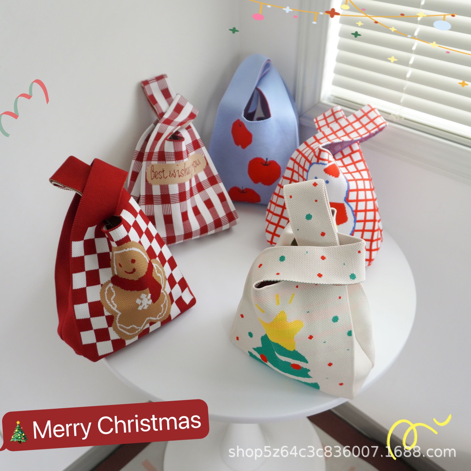 小方包针织袋针织包装饰女士手提包手拎包可爱新年礼物包喜糖袋