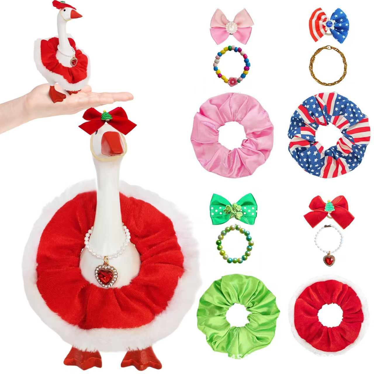 7-Inch Miniature Porch Goose Multi-Holiday 8-Piece Wardrobe Pack