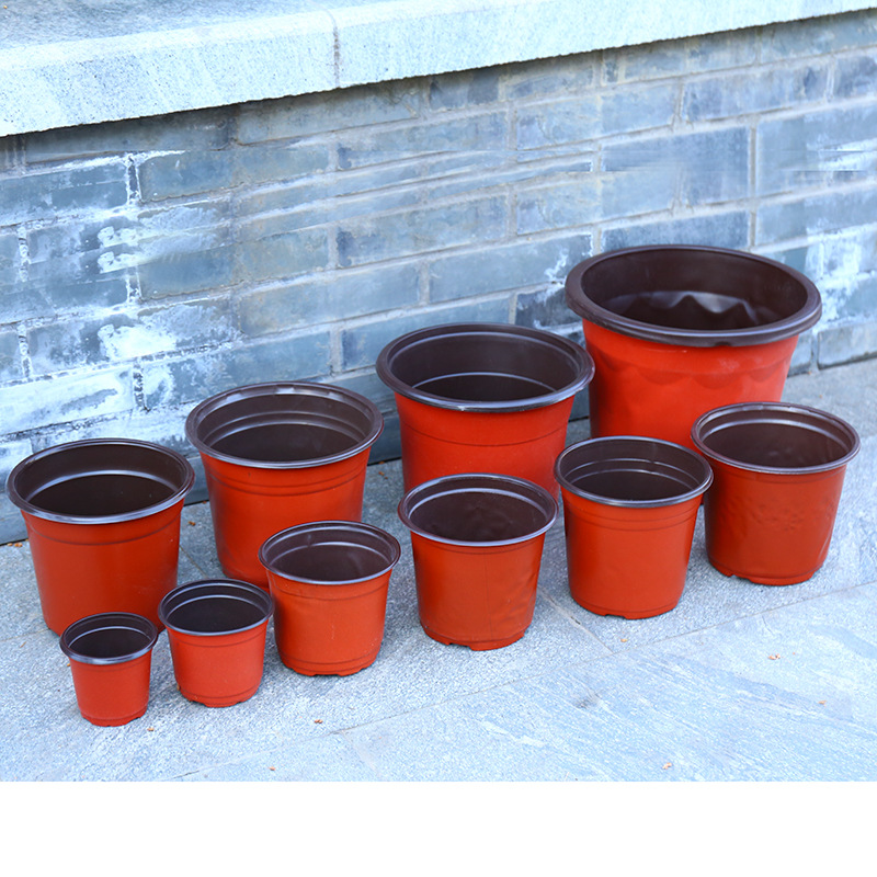 Disposable seedlings thickened nutrients plastic flower pot soft plastic basin two-color flower pots cut into the seedlings
