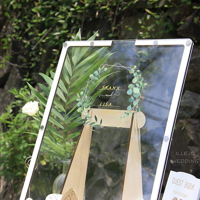 Cross-border wedding sign-in board, acrylic transparent message box, wedding love sign-in, graduation signature, photo album board pic 11