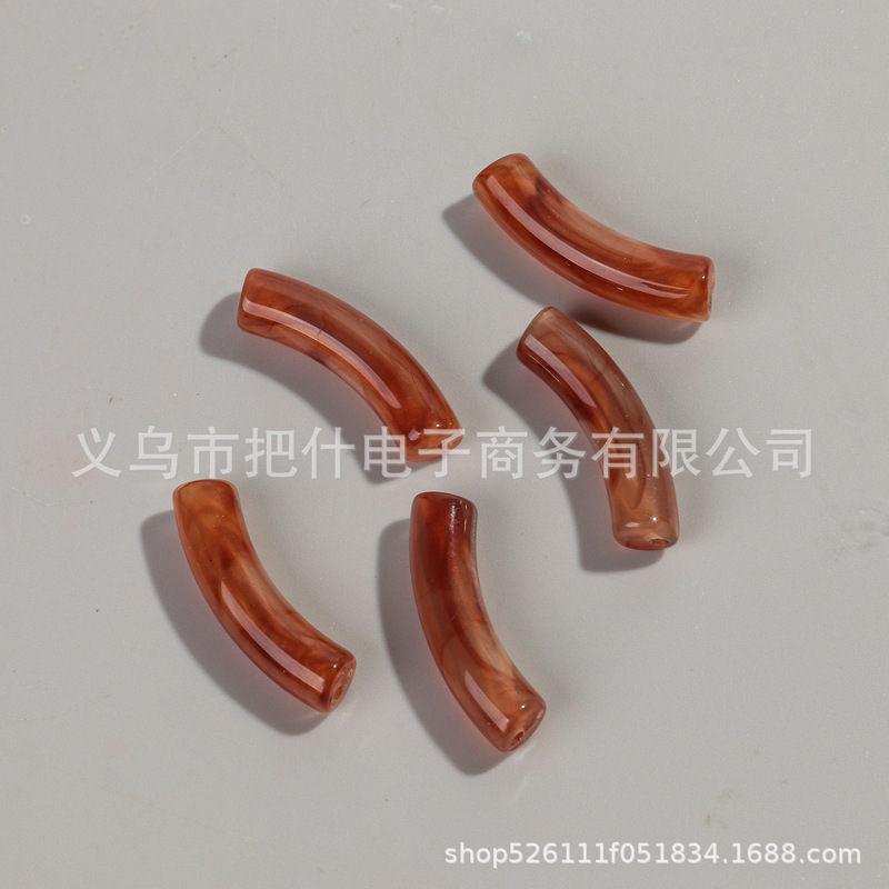 20颗/包弯管亚克力单色混色管珠DIY项链手饰项链发簪饰品配件批发|undefined