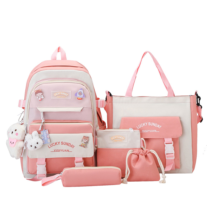 Juego de mochilas escolares Set de 5 piezas de nylon transpirable para estudiantes image 12