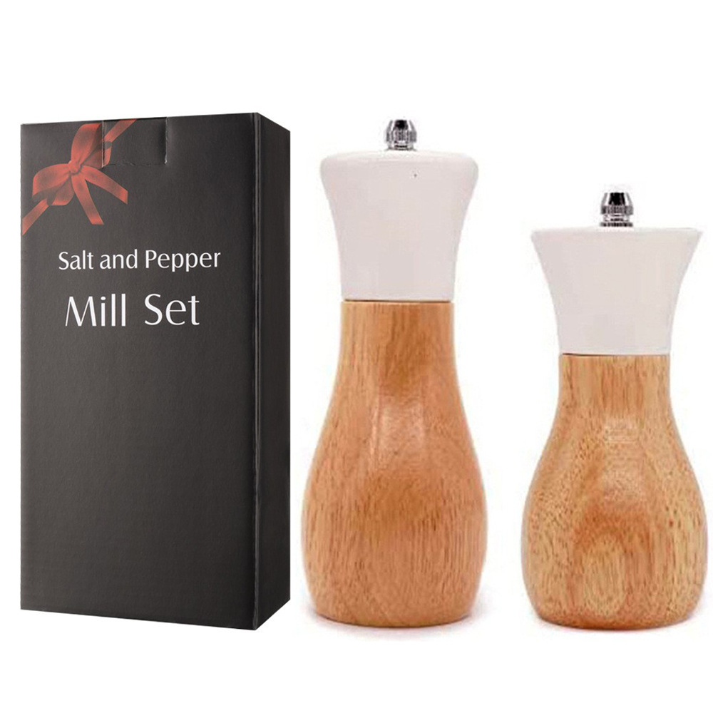 De estilo japonés de madera molino de pimienta manual molinillo de pimienta sal de mar condimento botella herramientas de cocina
