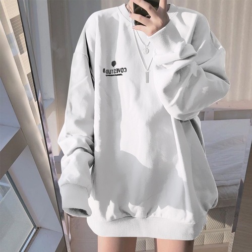 Cotton Harajuku style sweatshirt for women ins Korean style loose casual top Hong Kong style bottoming shirt student women's clothing wholesale