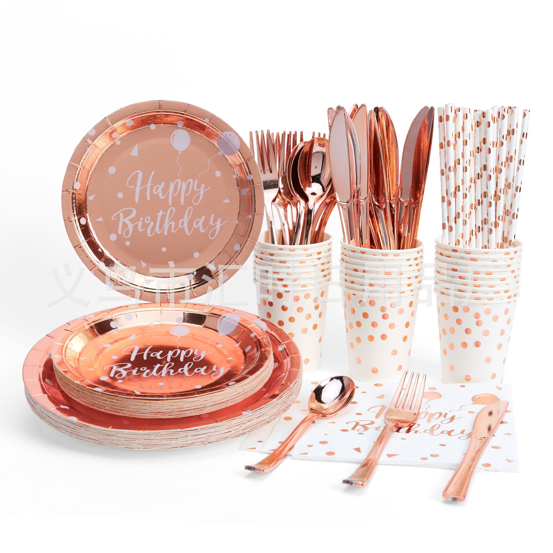 전체 로즈 골드와 실버 풍선