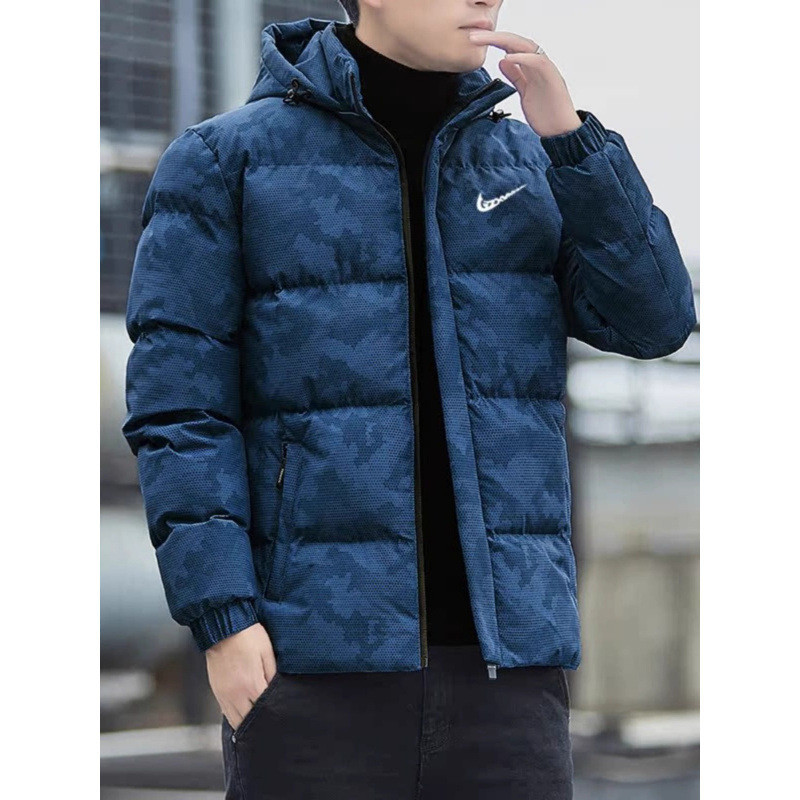 (2개) 트렌디 한 브랜드 가을과 겨울 다운 코튼 패딩 재킷 남자의 2024 새로운 패션 두꺼운 코튼 패딩 의류 따뜻한 방한 코튼 패딩 코트 후드 재킷