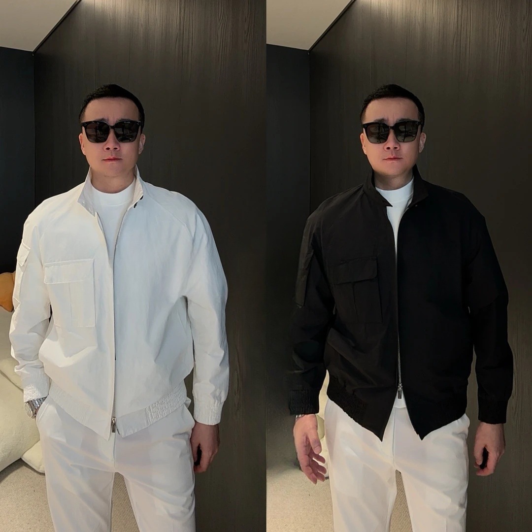 2025春夏新款男士轻奢百搭设计感飞行员夹克立领精品成熟户外外套
