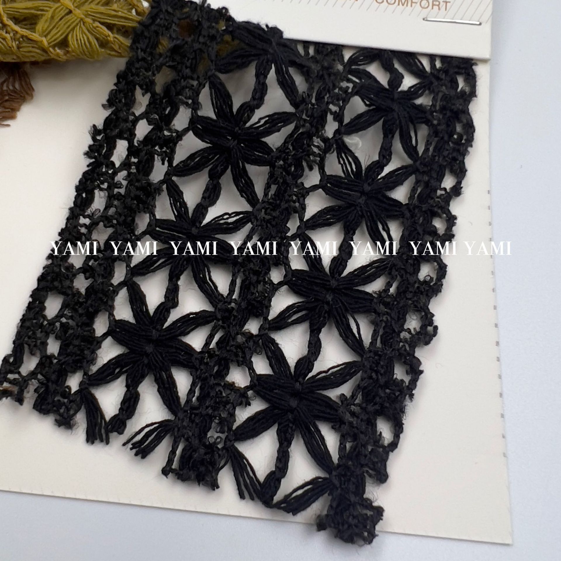 Hilo de color de algodón poliéster a rayas, hilo de arroz tejido a ganchillo, hilo de punto teñido con hilo, malla de encaje jacquard, material de vestido, tela