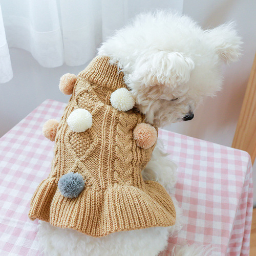 Pet clothes for small dogs and cats, winter and autumn sweaters, thick and warm, for Teddy, Bichon, Maltese, and Bull Terrier.