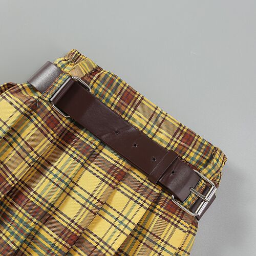 Half-body Skirt Short Skirt Summer Autumn Girls Baby Plaid Pleated Skirt Children's JK Skirt Trendy Little Girls College Style Skirts