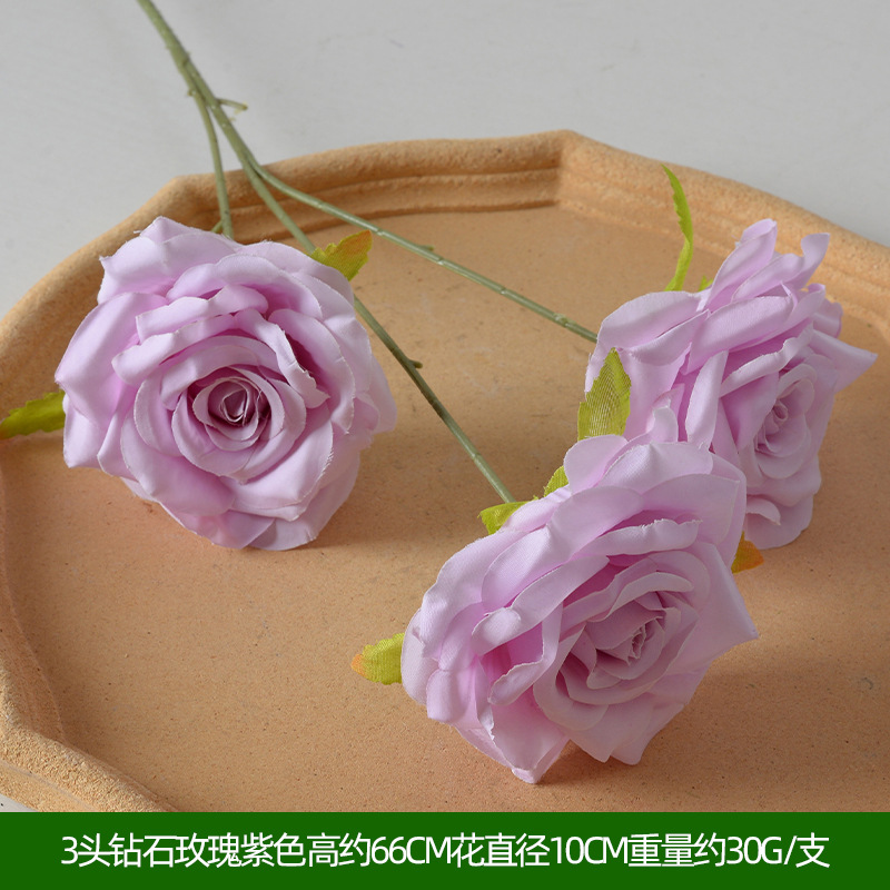 3头钻石玫瑰紫色