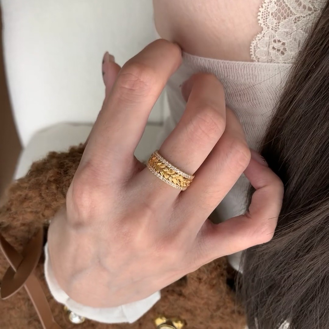 Vintage guld veteax ring för kvinnor unik design_voghion.com
